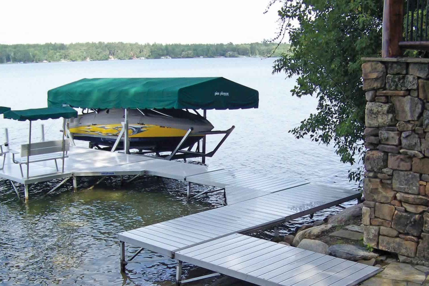 Pier Pleasure Round Lake Marina Hayward Wisconsin Boat Pontoon